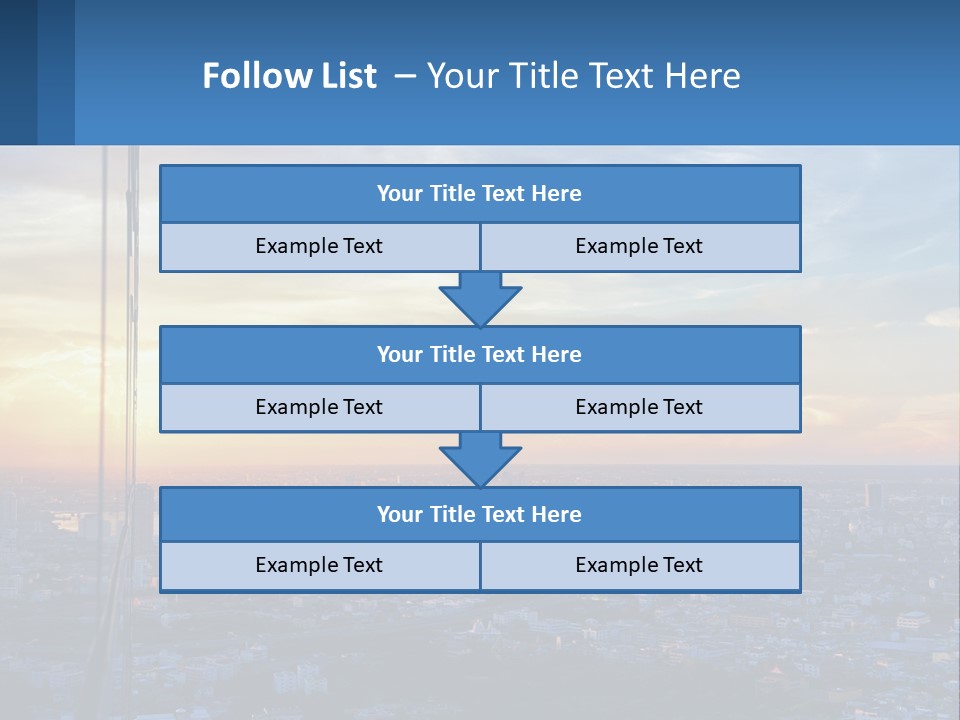 A View Of A City At Sunset From A High Rise PowerPoint Template