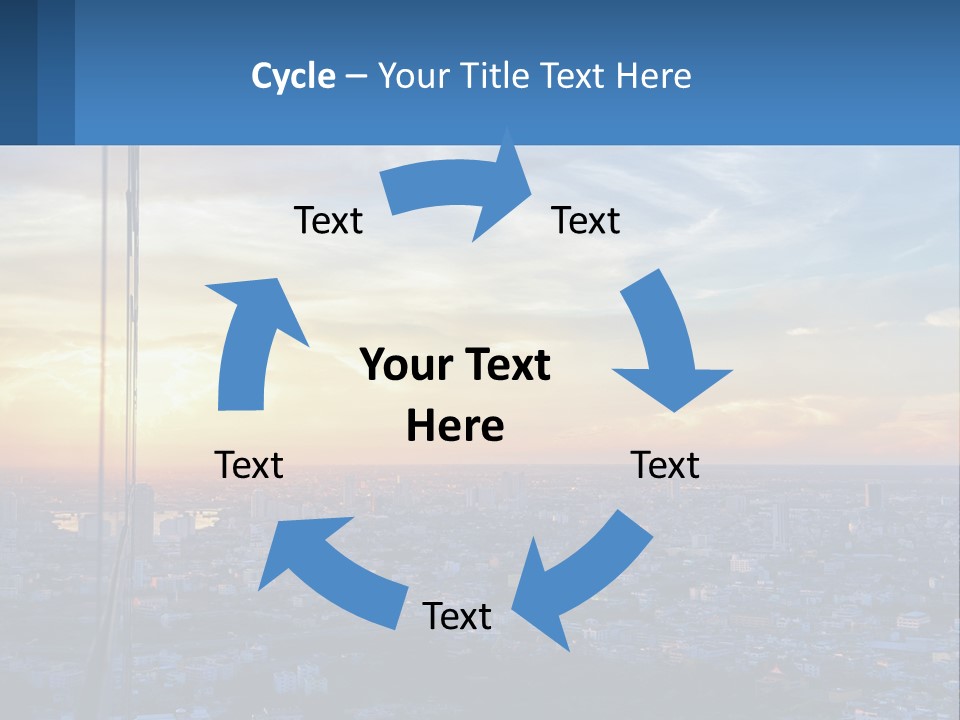 A View Of A City At Sunset From A High Rise PowerPoint Template
