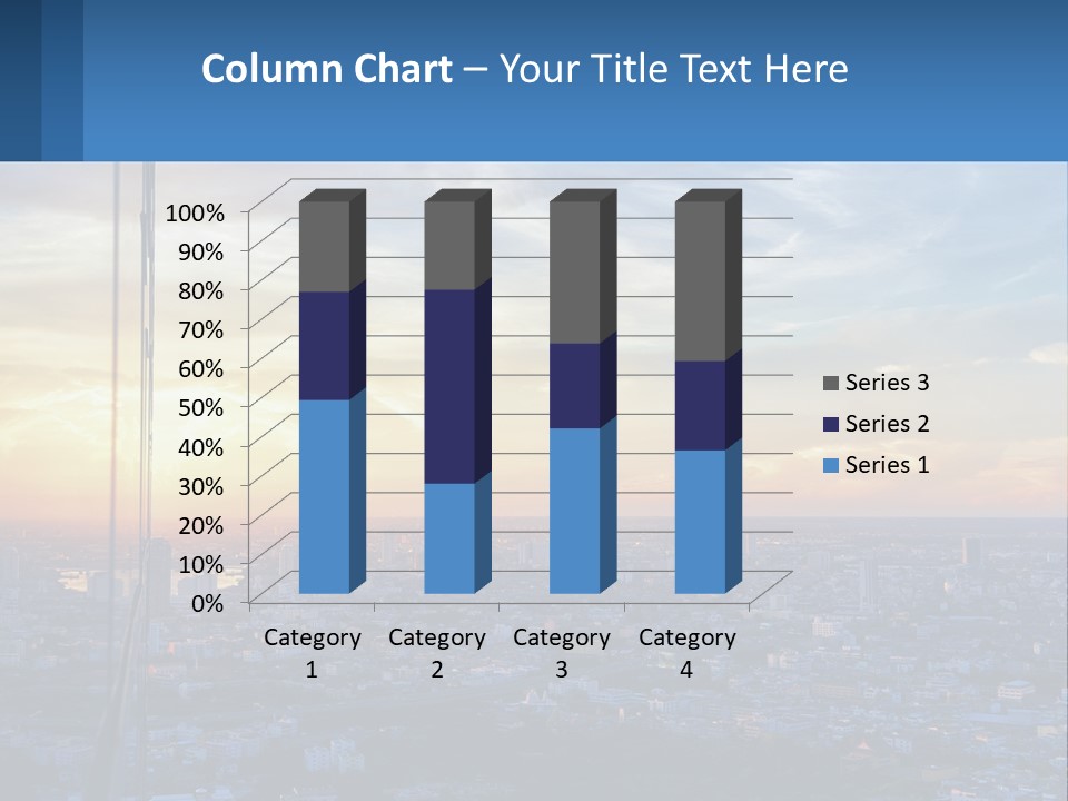 A View Of A City At Sunset From A High Rise PowerPoint Template