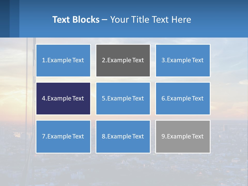 A View Of A City At Sunset From A High Rise PowerPoint Template