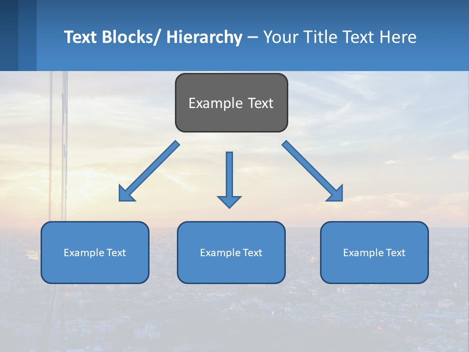 A View Of A City At Sunset From A High Rise PowerPoint Template