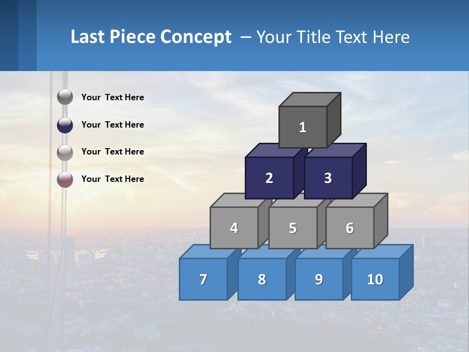 A View Of A City At Sunset From A High Rise PowerPoint Template