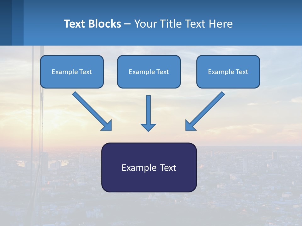 A View Of A City At Sunset From A High Rise PowerPoint Template