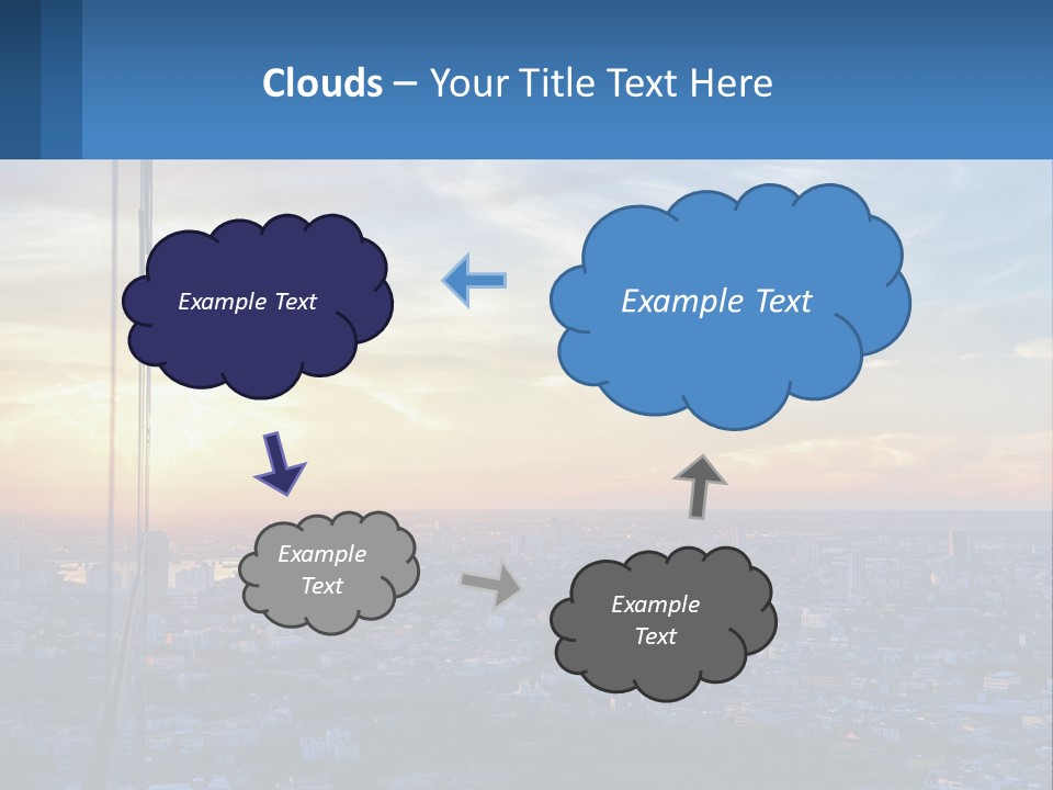 A View Of A City At Sunset From A High Rise PowerPoint Template