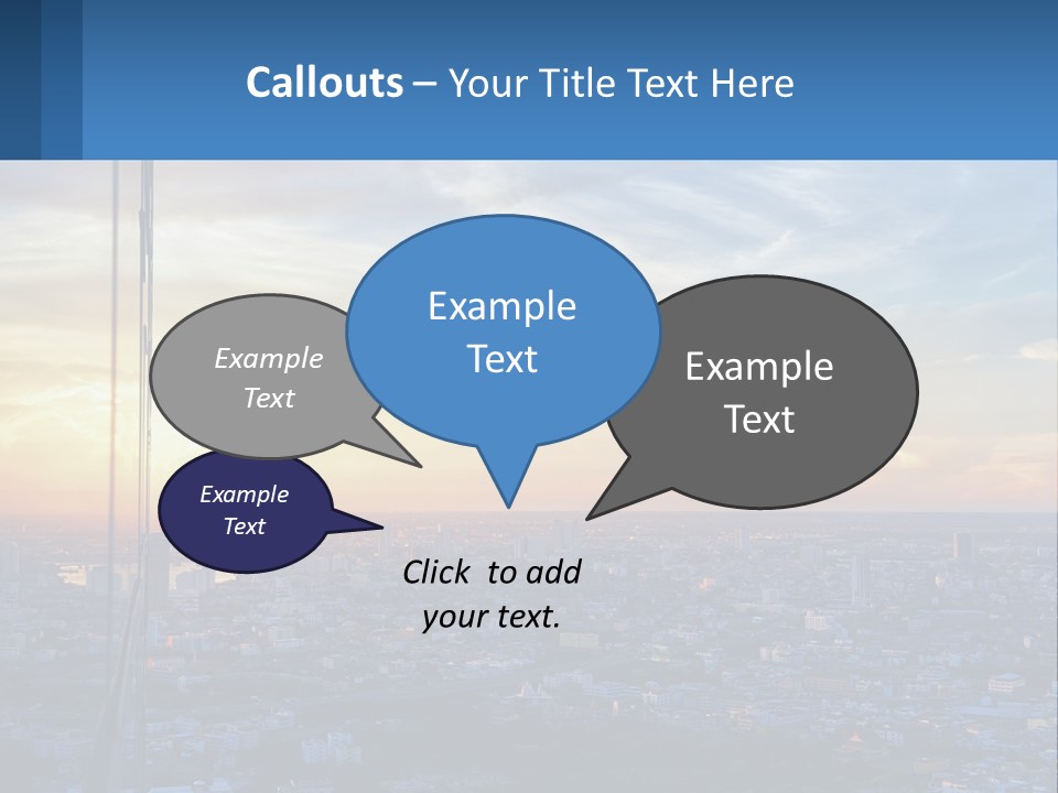 A View Of A City At Sunset From A High Rise PowerPoint Template