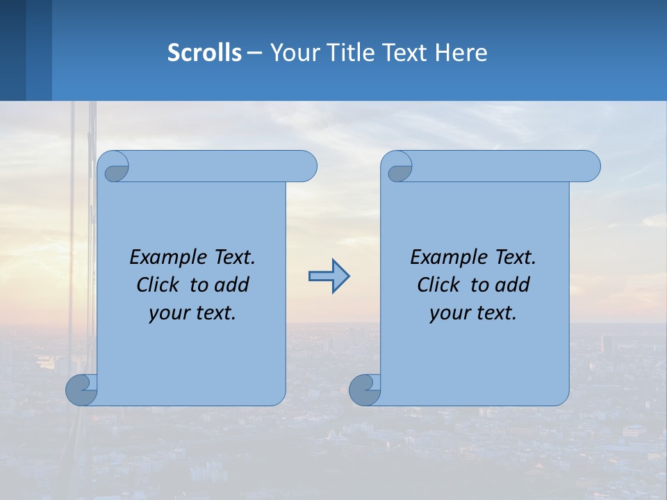 A View Of A City At Sunset From A High Rise PowerPoint Template