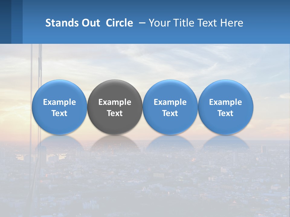 A View Of A City At Sunset From A High Rise PowerPoint Template