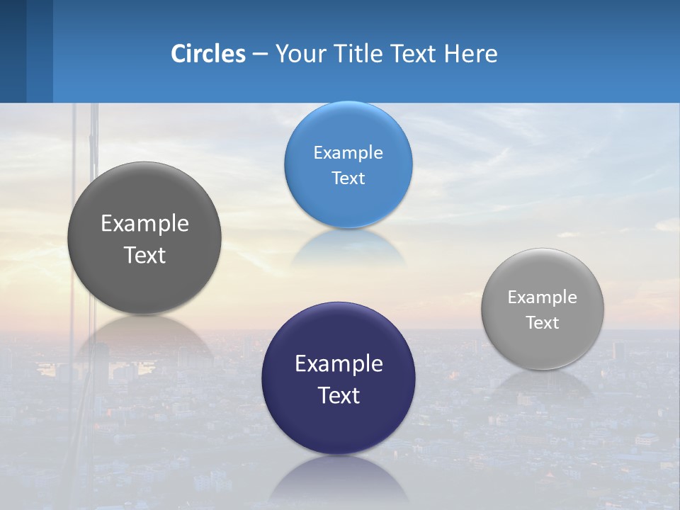 A View Of A City At Sunset From A High Rise PowerPoint Template