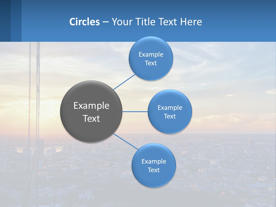 A View Of A City At Sunset From A High Rise PowerPoint Template