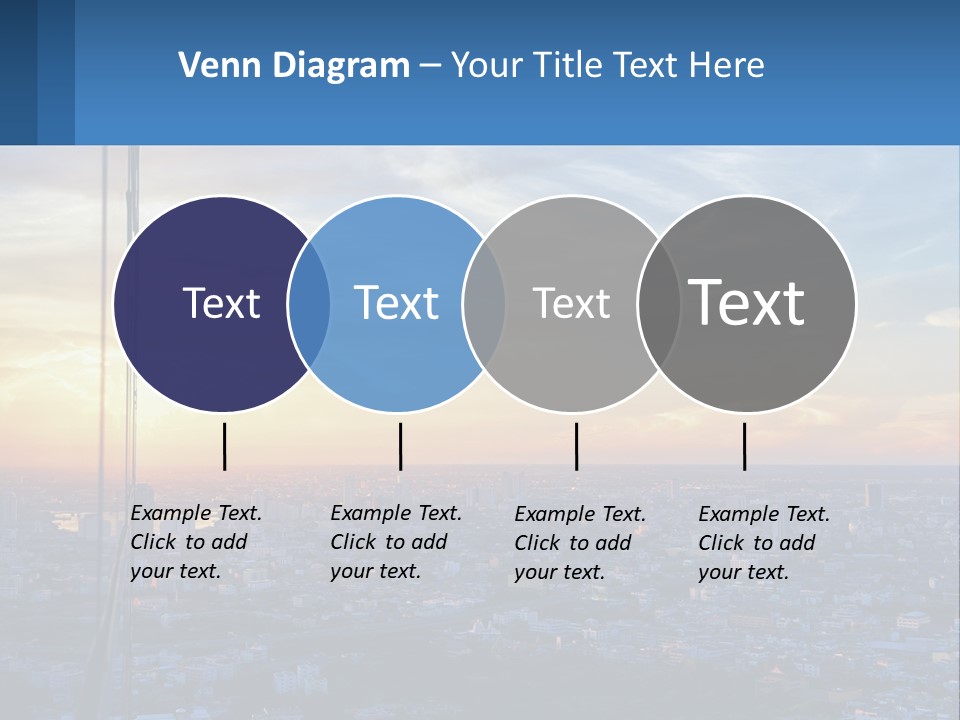 A View Of A City At Sunset From A High Rise PowerPoint Template