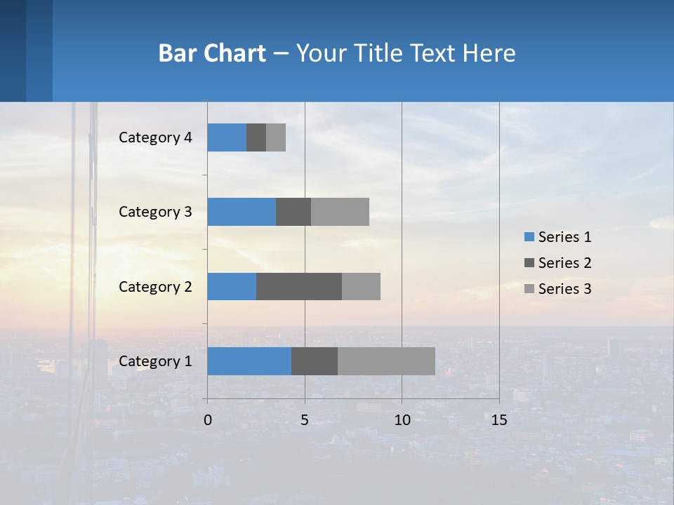 A View Of A City At Sunset From A High Rise PowerPoint Template