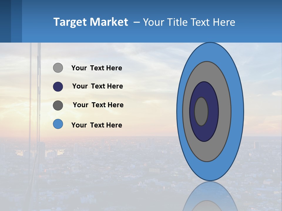 A View Of A City At Sunset From A High Rise PowerPoint Template