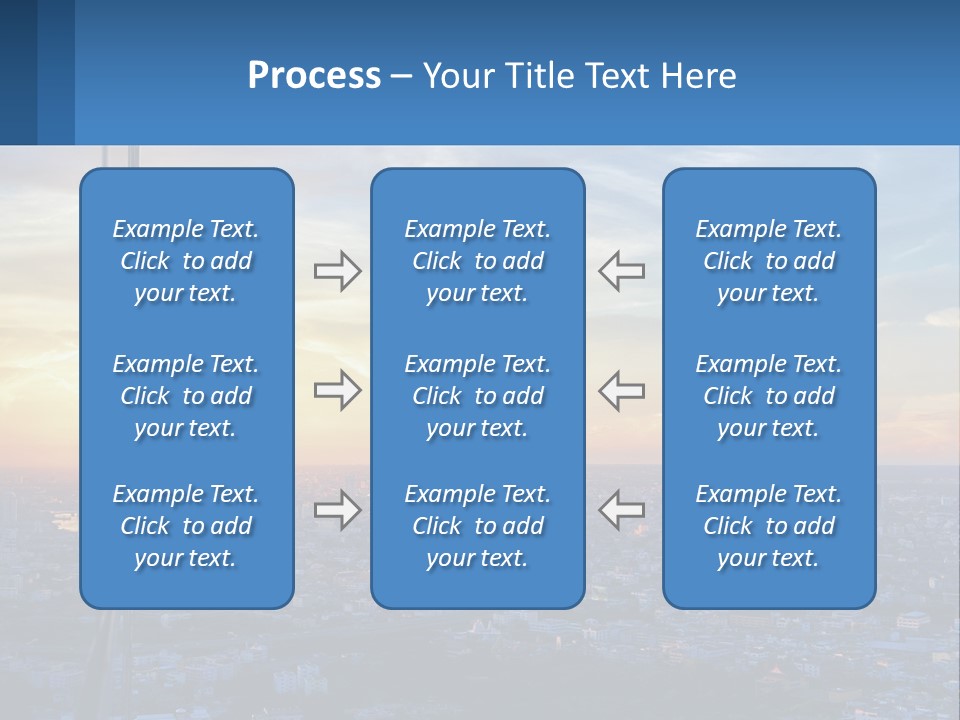 A View Of A City At Sunset From A High Rise PowerPoint Template