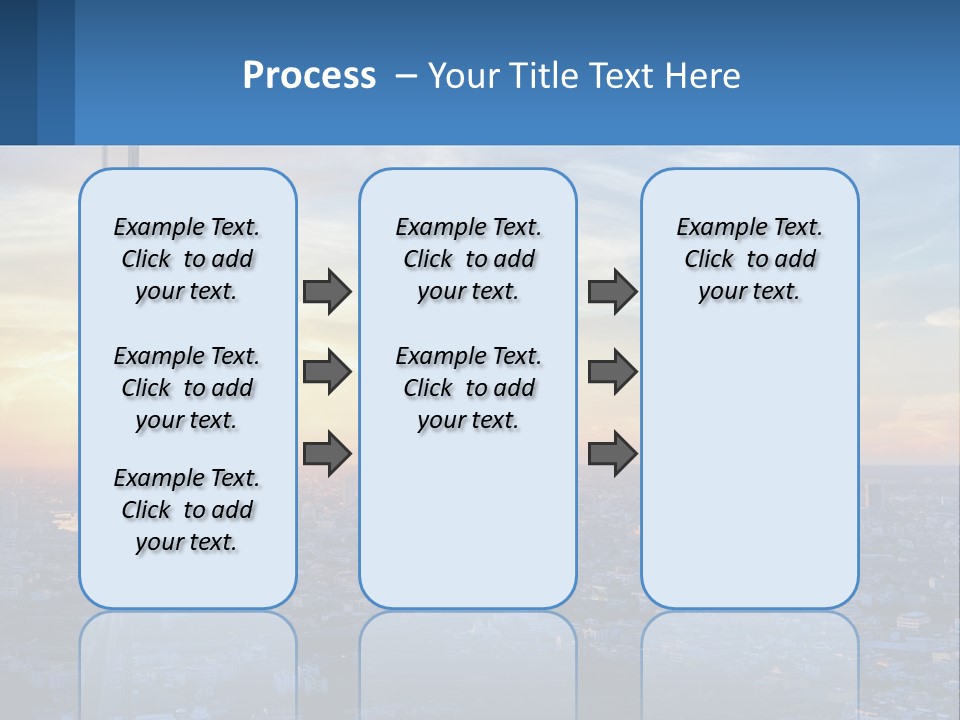 A View Of A City At Sunset From A High Rise PowerPoint Template