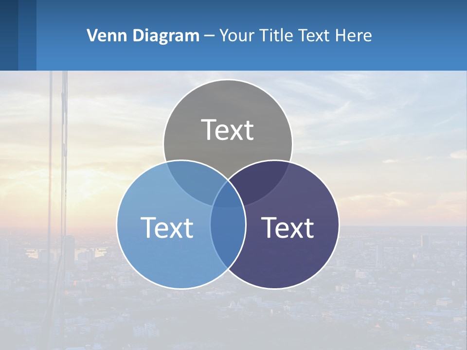 A View Of A City At Sunset From A High Rise PowerPoint Template