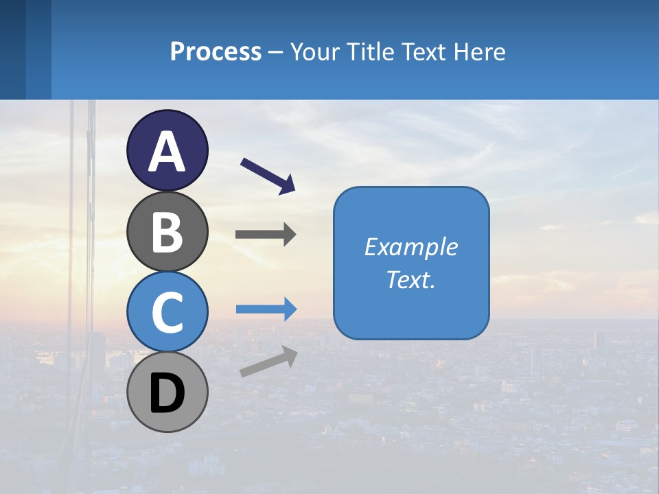 A View Of A City At Sunset From A High Rise PowerPoint Template