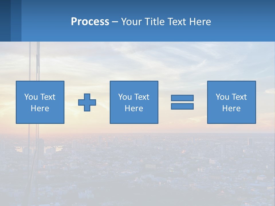 A View Of A City At Sunset From A High Rise PowerPoint Template