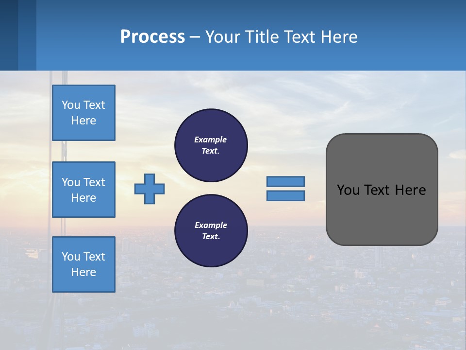 A View Of A City At Sunset From A High Rise PowerPoint Template