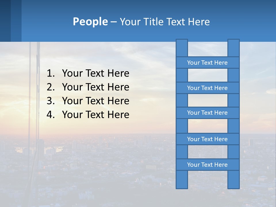 A View Of A City At Sunset From A High Rise PowerPoint Template