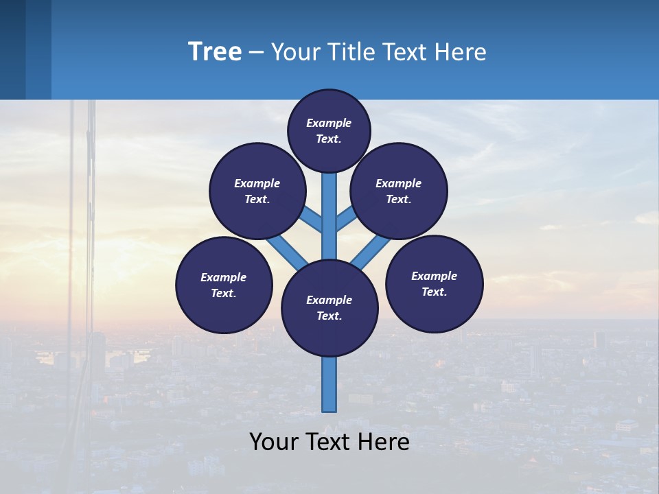 A View Of A City At Sunset From A High Rise PowerPoint Template