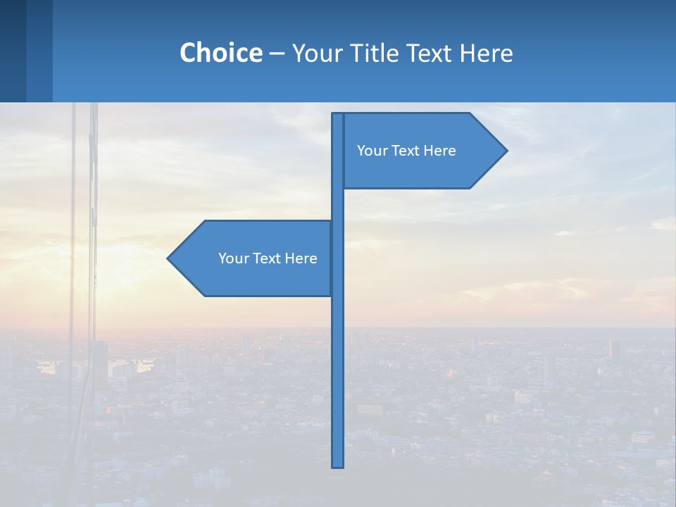 A View Of A City At Sunset From A High Rise PowerPoint Template