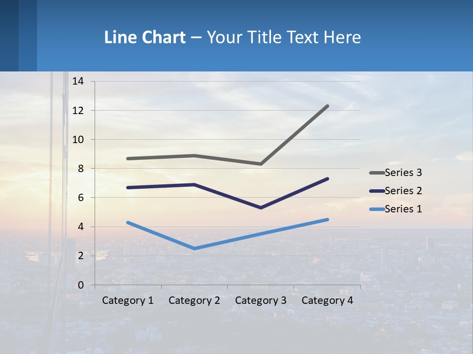 A View Of A City At Sunset From A High Rise PowerPoint Template