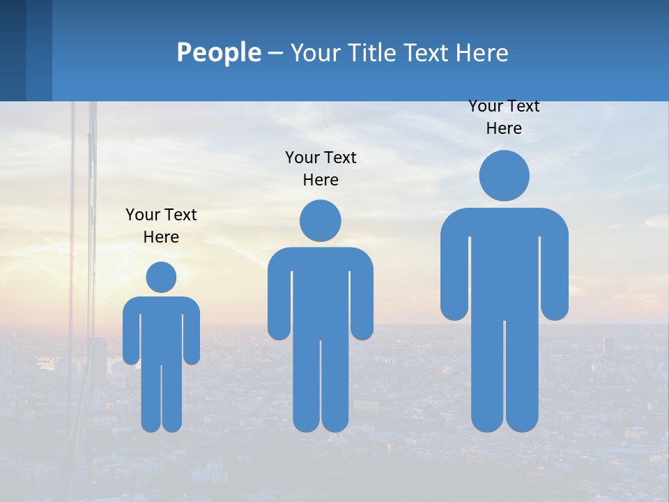 A View Of A City At Sunset From A High Rise PowerPoint Template