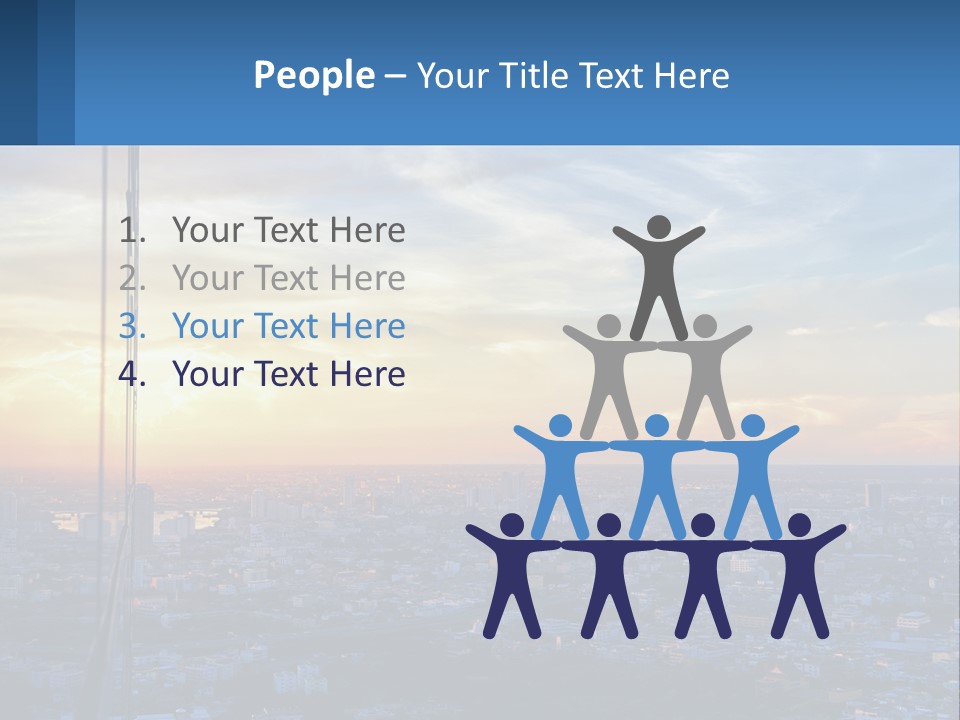 A View Of A City At Sunset From A High Rise PowerPoint Template