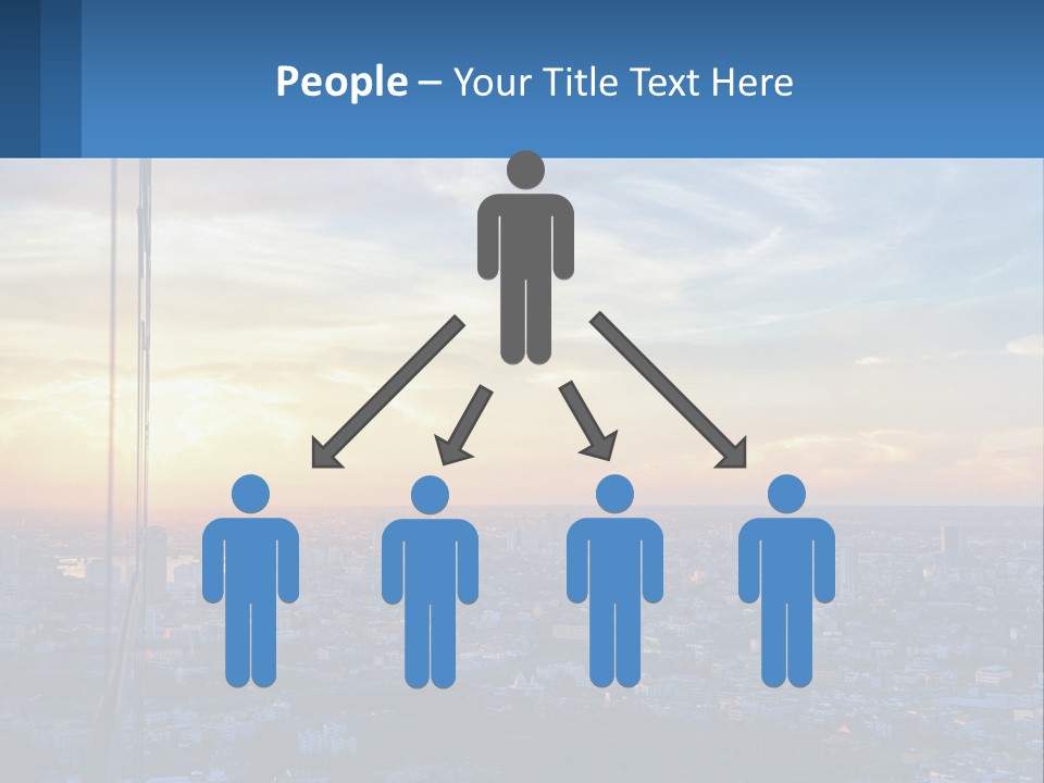 A View Of A City At Sunset From A High Rise PowerPoint Template