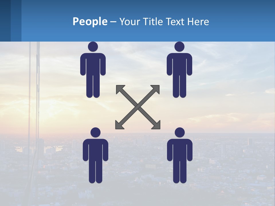 A View Of A City At Sunset From A High Rise PowerPoint Template
