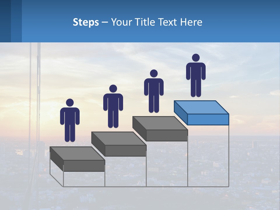 A View Of A City At Sunset From A High Rise PowerPoint Template