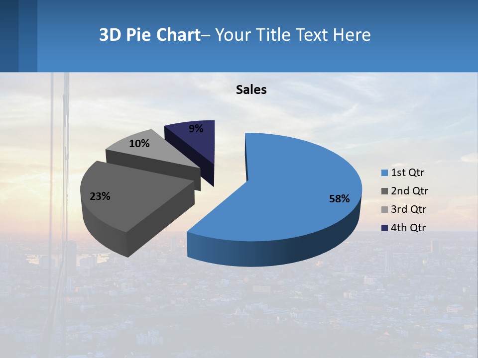 A View Of A City At Sunset From A High Rise PowerPoint Template