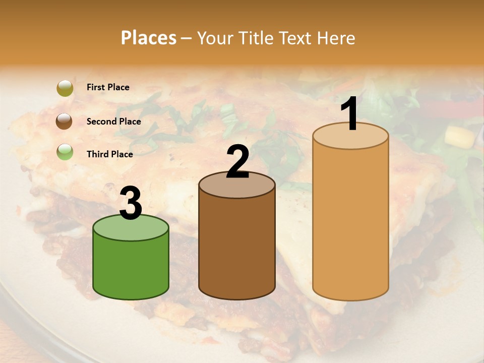 A Plate Of Lasagna With A Salad On The Side PowerPoint Template