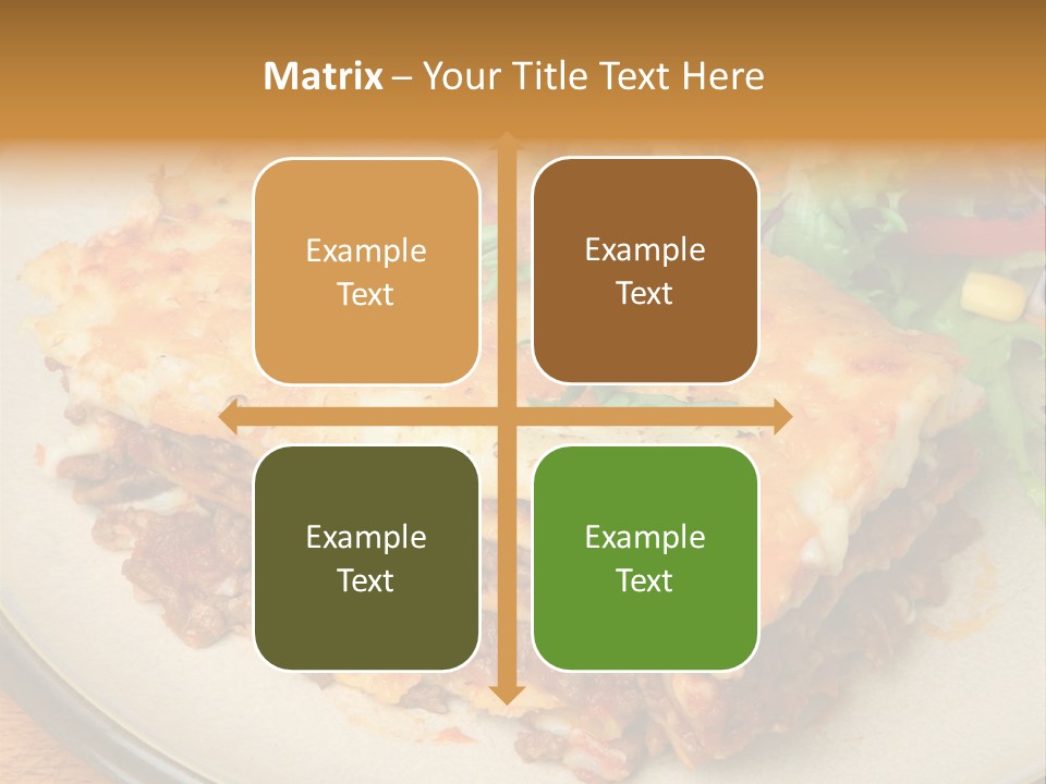 A Plate Of Lasagna With A Salad On The Side PowerPoint Template