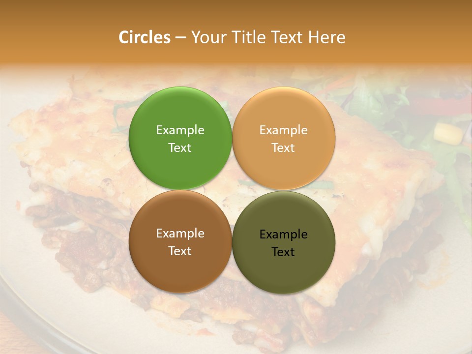 A Plate Of Lasagna With A Salad On The Side PowerPoint Template