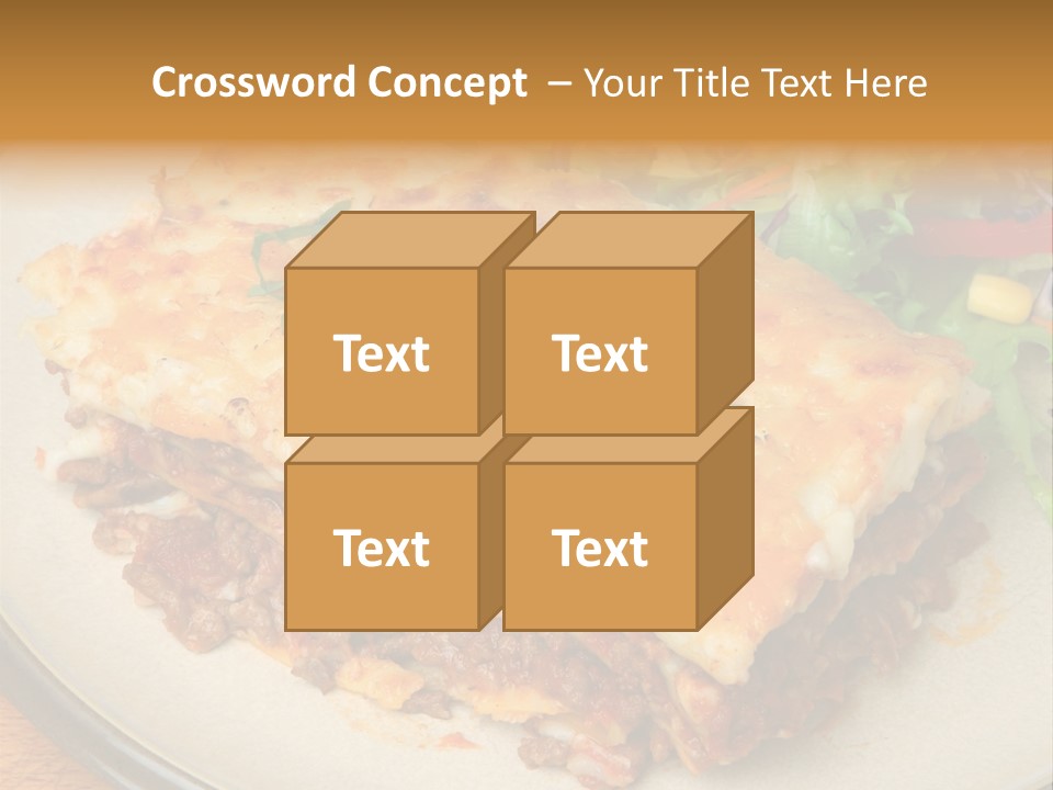 A Plate Of Lasagna With A Salad On The Side PowerPoint Template