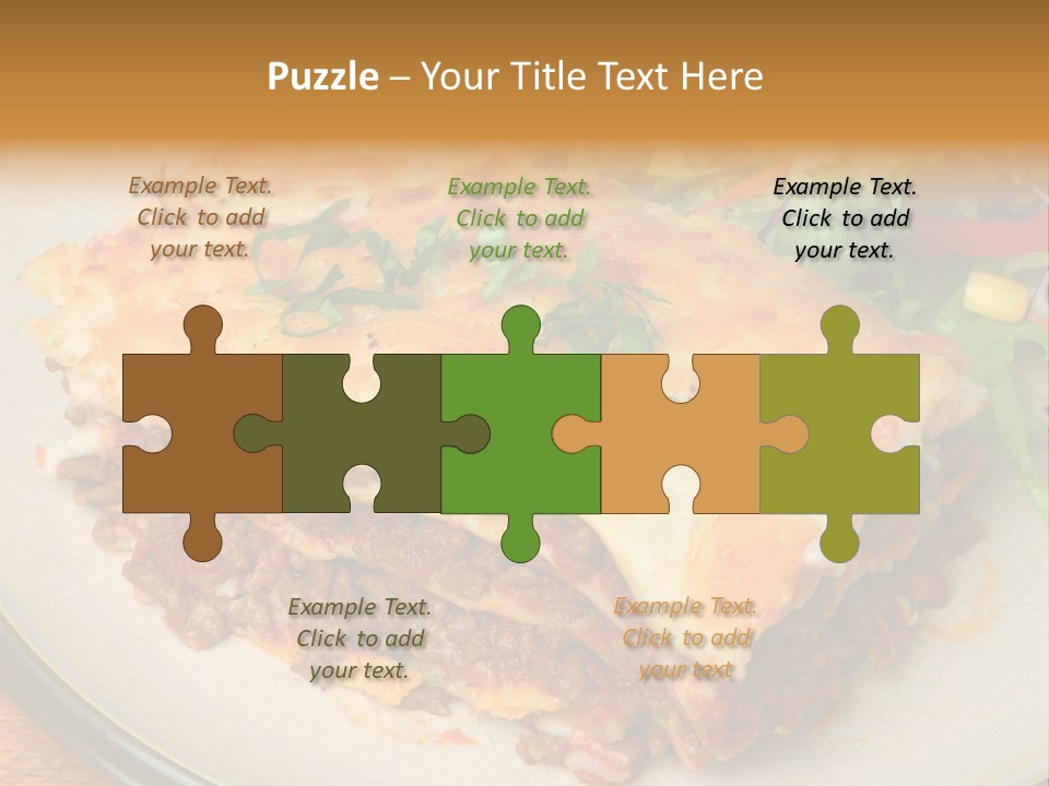 A Plate Of Lasagna With A Salad On The Side PowerPoint Template