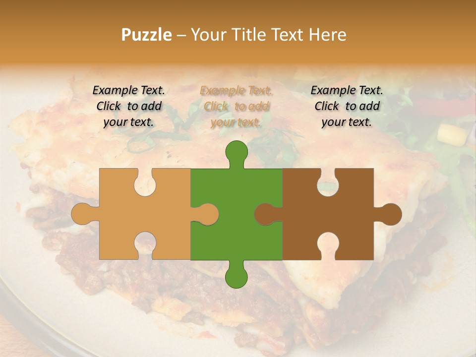 A Plate Of Lasagna With A Salad On The Side PowerPoint Template