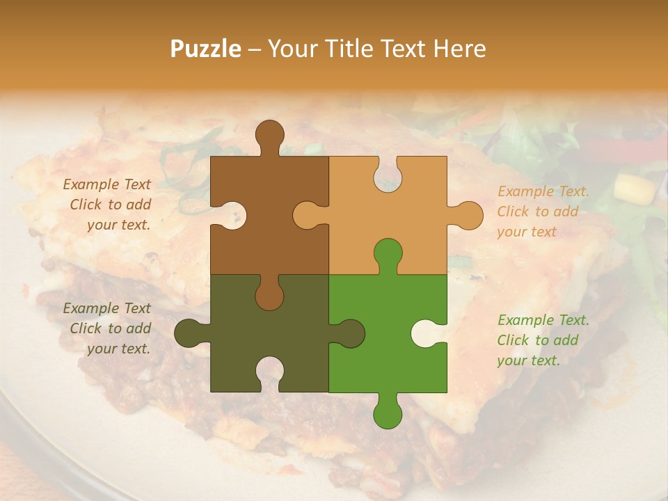 A Plate Of Lasagna With A Salad On The Side PowerPoint Template