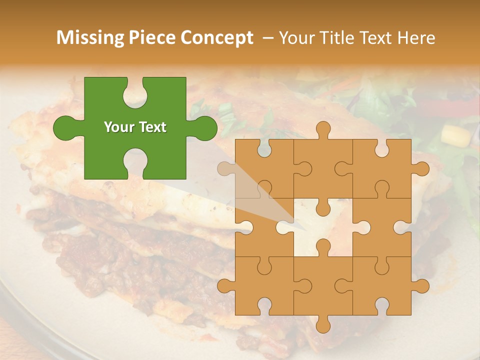 A Plate Of Lasagna With A Salad On The Side PowerPoint Template