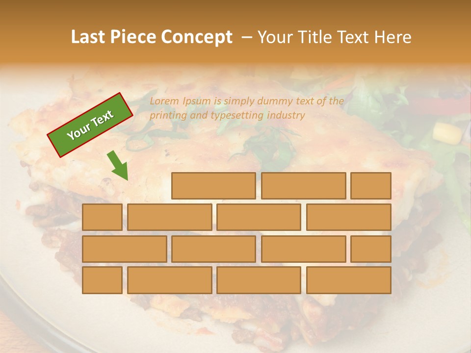 A Plate Of Lasagna With A Salad On The Side PowerPoint Template