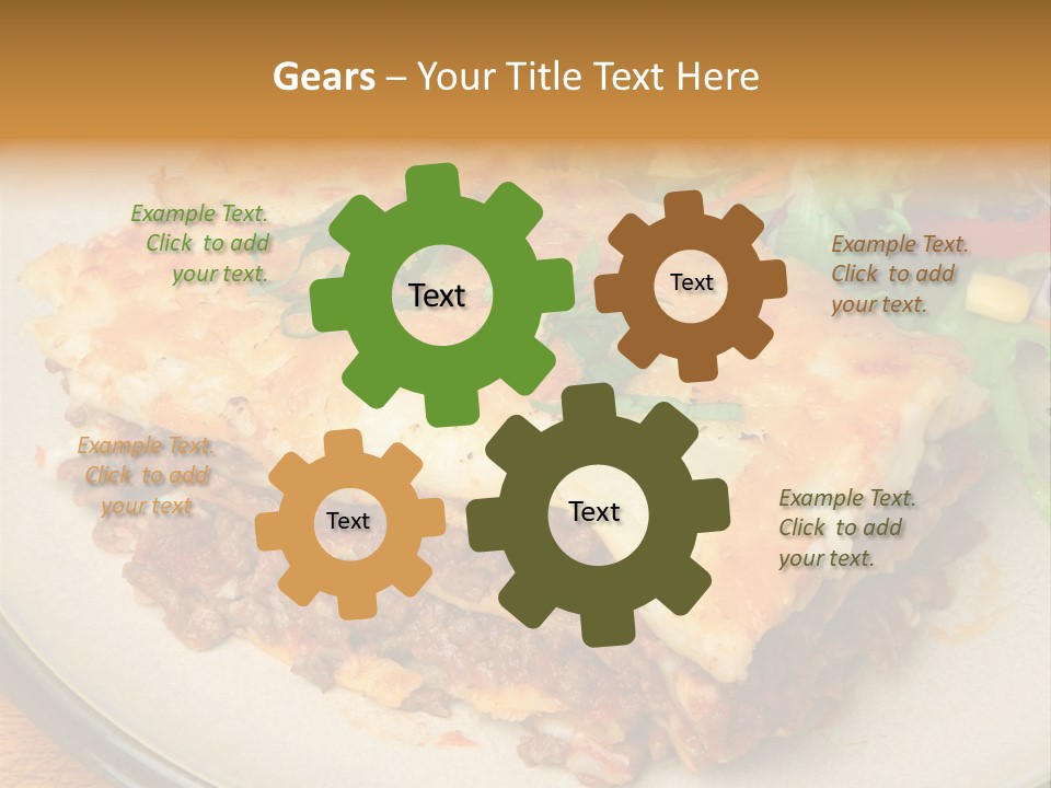 A Plate Of Lasagna With A Salad On The Side PowerPoint Template