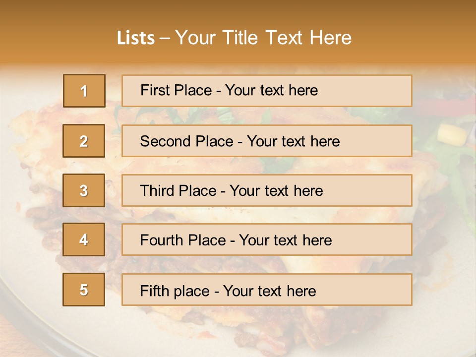 A Plate Of Lasagna With A Salad On The Side PowerPoint Template