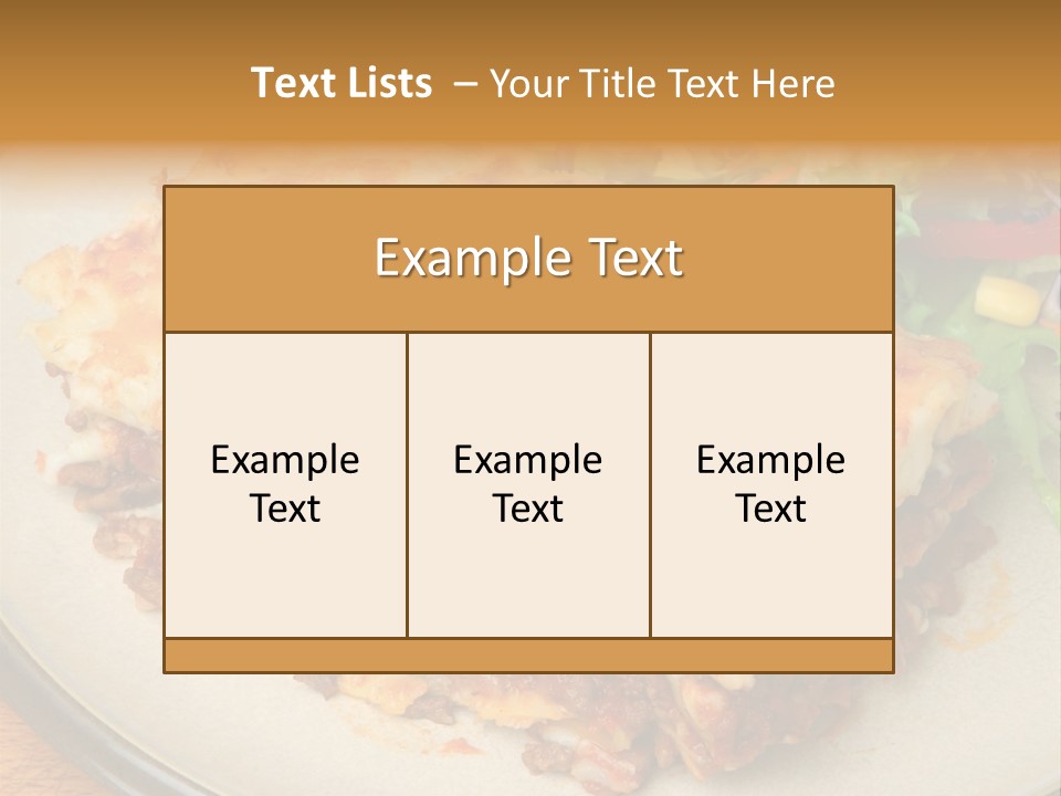 A Plate Of Lasagna With A Salad On The Side PowerPoint Template