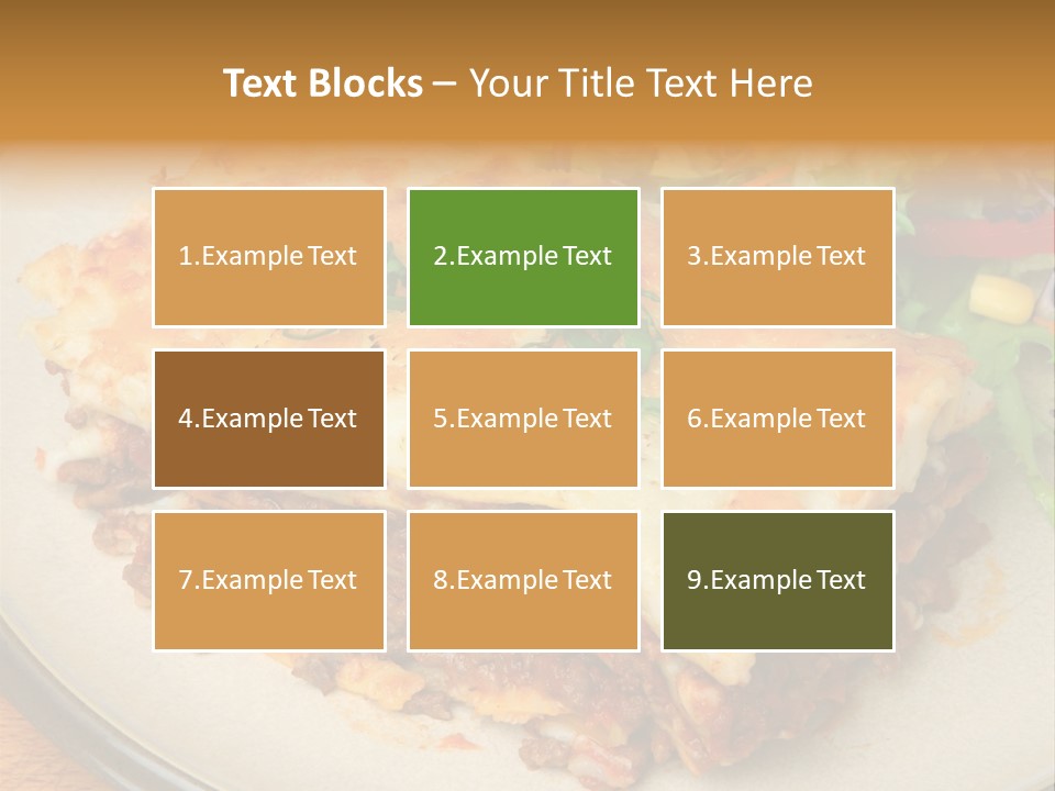 A Plate Of Lasagna With A Salad On The Side PowerPoint Template