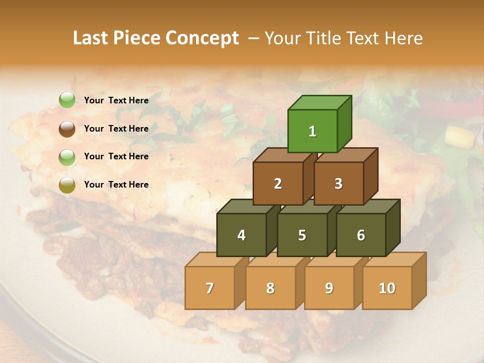 A Plate Of Lasagna With A Salad On The Side PowerPoint Template