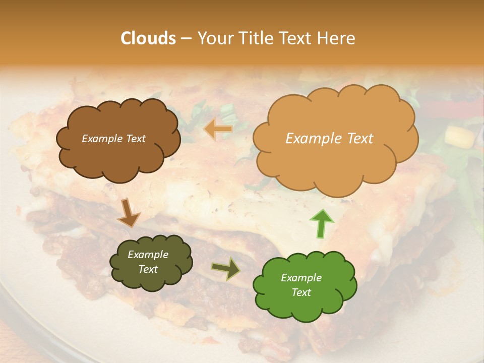 A Plate Of Lasagna With A Salad On The Side PowerPoint Template