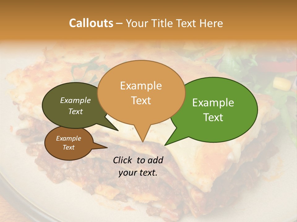 A Plate Of Lasagna With A Salad On The Side PowerPoint Template