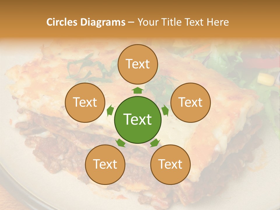 A Plate Of Lasagna With A Salad On The Side PowerPoint Template