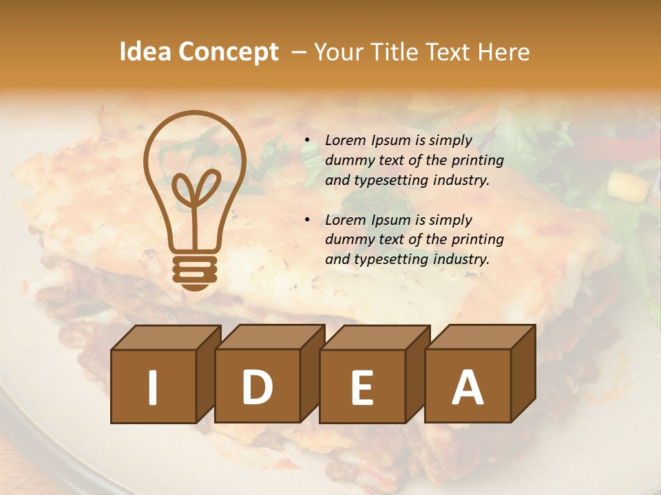 A Plate Of Lasagna With A Salad On The Side PowerPoint Template